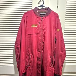 Stephen Curry Under Armour Maroon Jacket with Gold Accents XL
